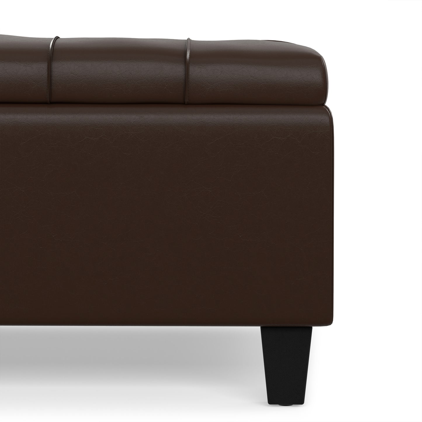 Chocolate Brown Vegan Leather | Harrison Coffee Table Storage Ottoman