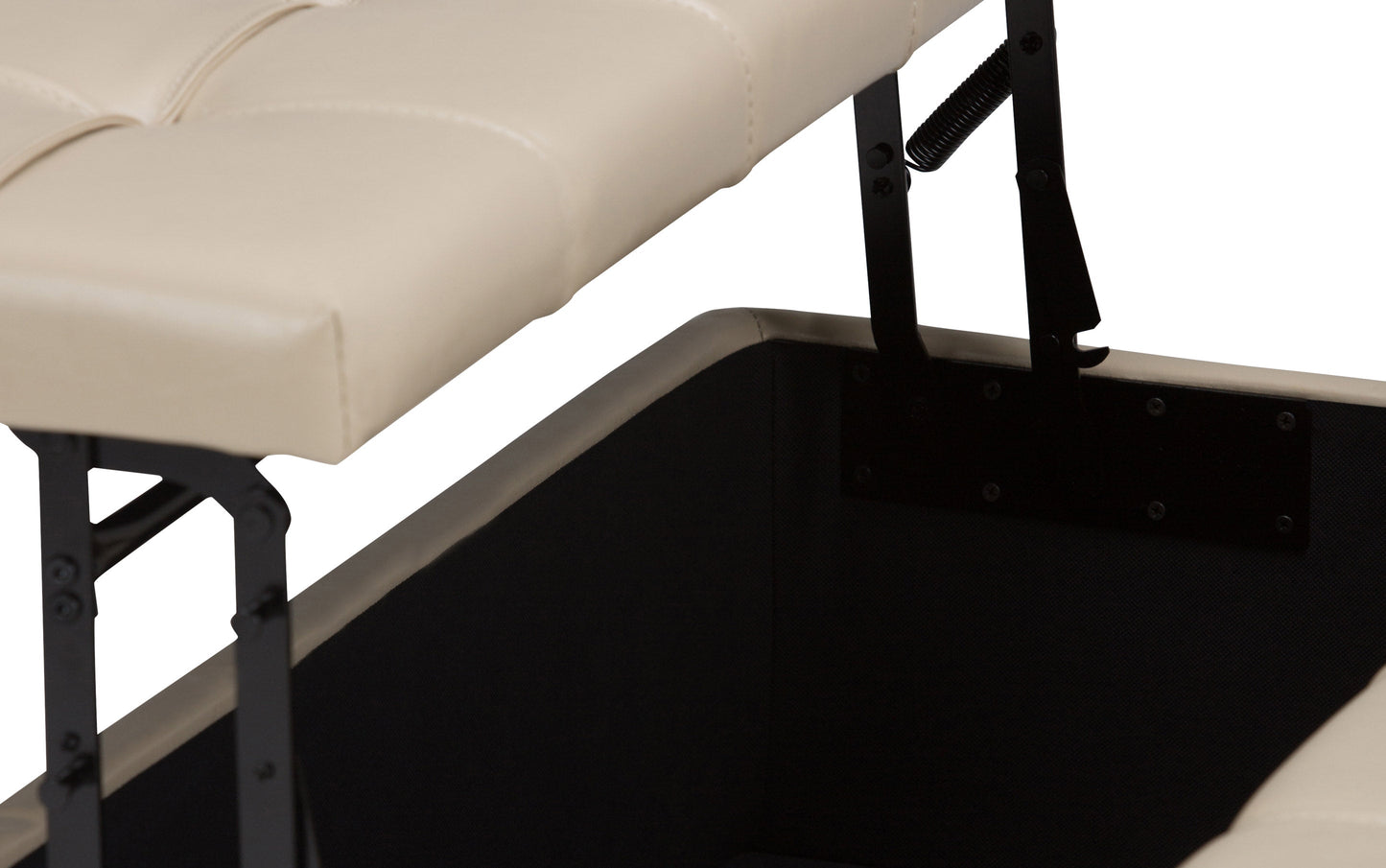 Satin Cream Vegan Leather | Harrison Coffee Table Storage Ottoman