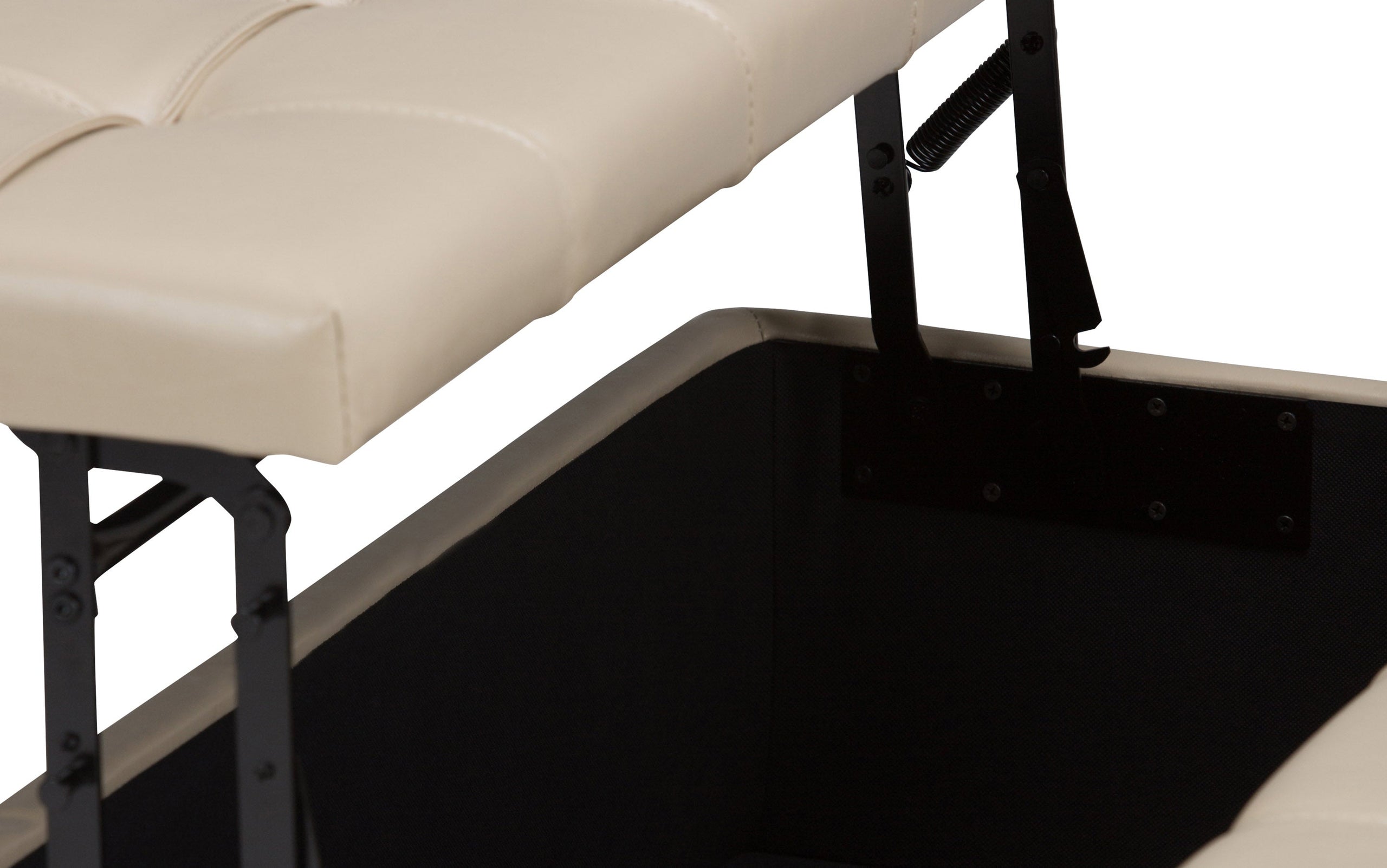 Satin Cream Vegan Leather | Harrison Coffee Table Storage Ottoman