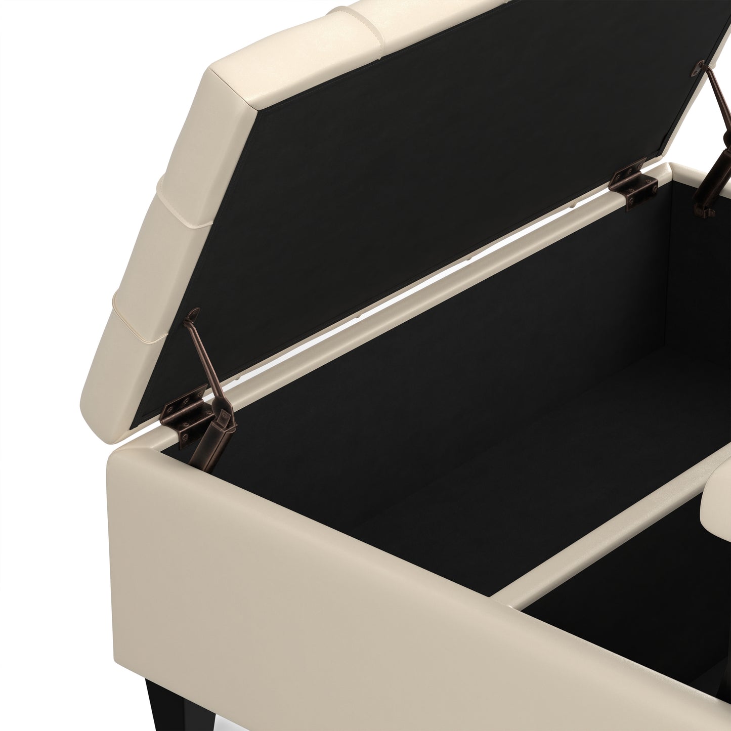 Satin Cream Vegan Leather | Harrison Coffee Table Storage Ottoman