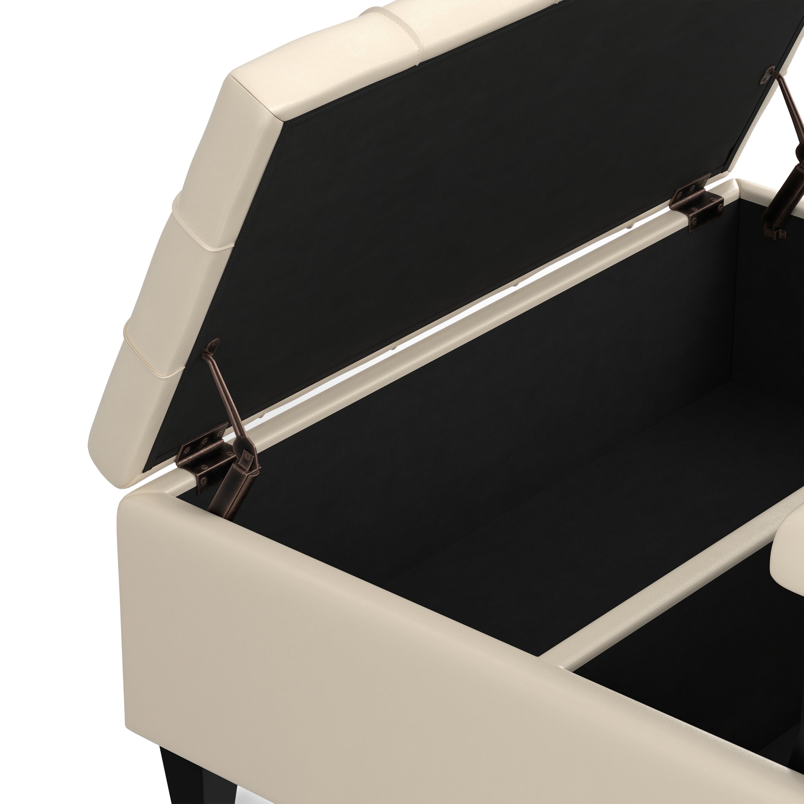 Satin Cream Vegan Leather | Harrison Coffee Table Storage Ottoman