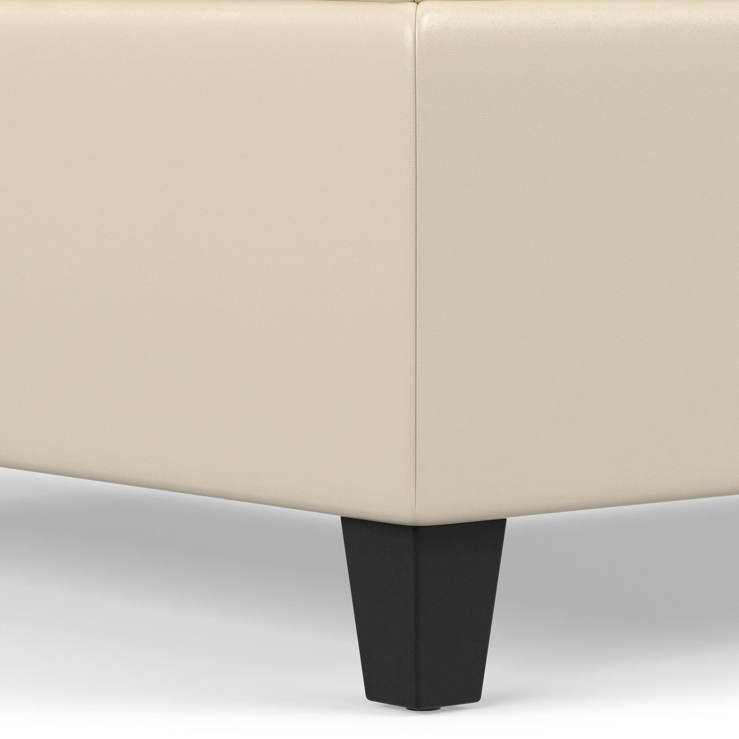 Satin Cream Vegan Leather | Harrison Coffee Table Storage Ottoman