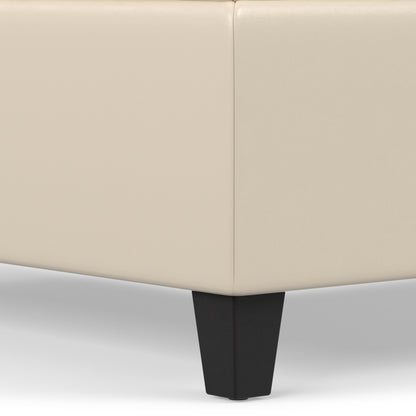 Satin Cream Vegan Leather | Harrison Coffee Table Storage Ottoman