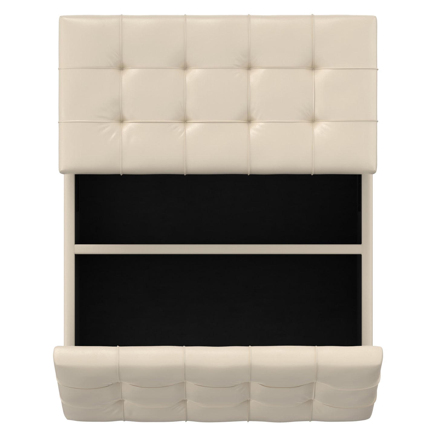 Satin Cream Vegan Leather | Harrison Coffee Table Storage Ottoman