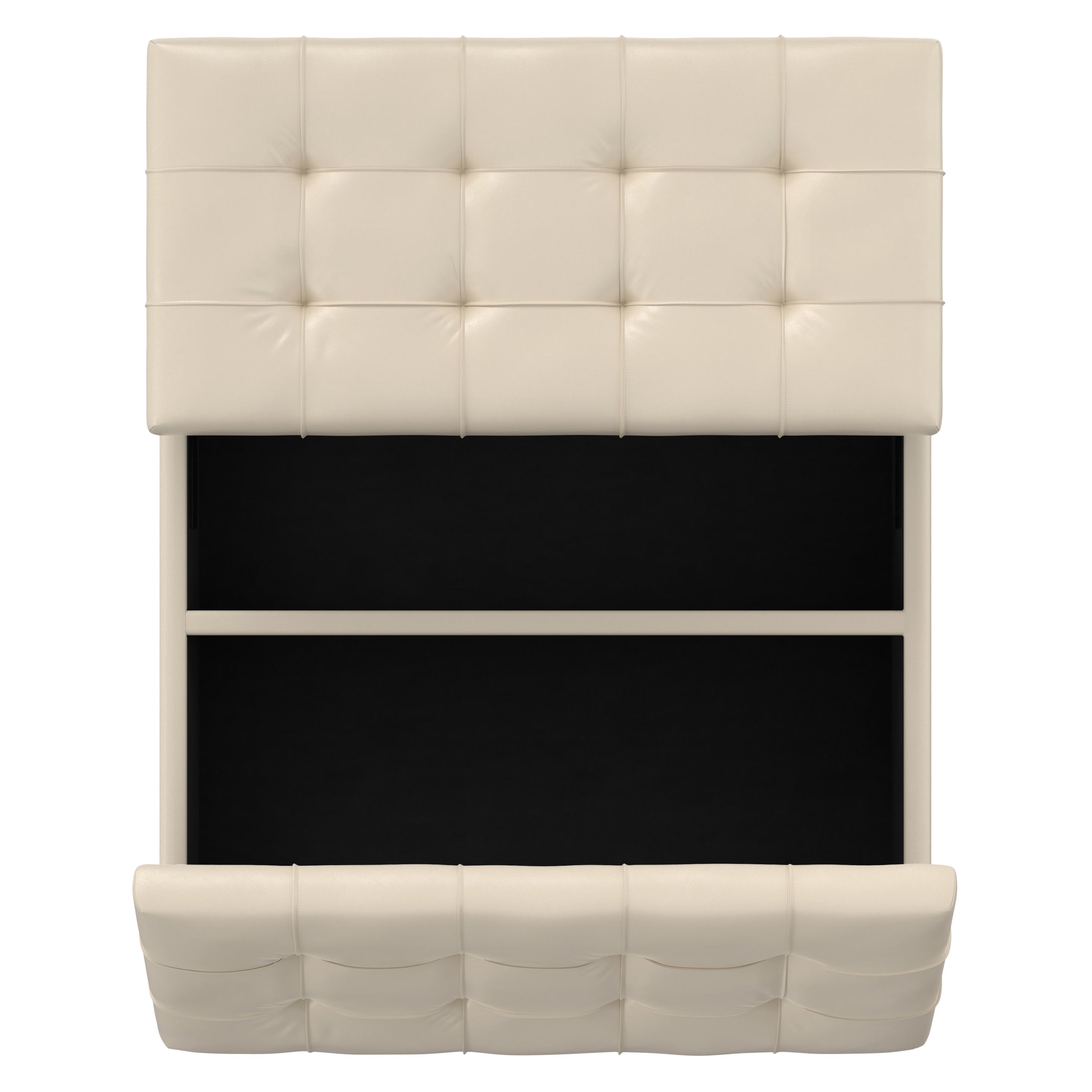 Satin Cream Vegan Leather | Harrison Coffee Table Storage Ottoman