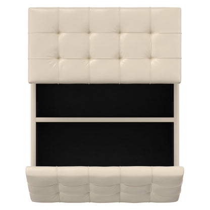 Satin Cream Vegan Leather | Harrison Coffee Table Storage Ottoman
