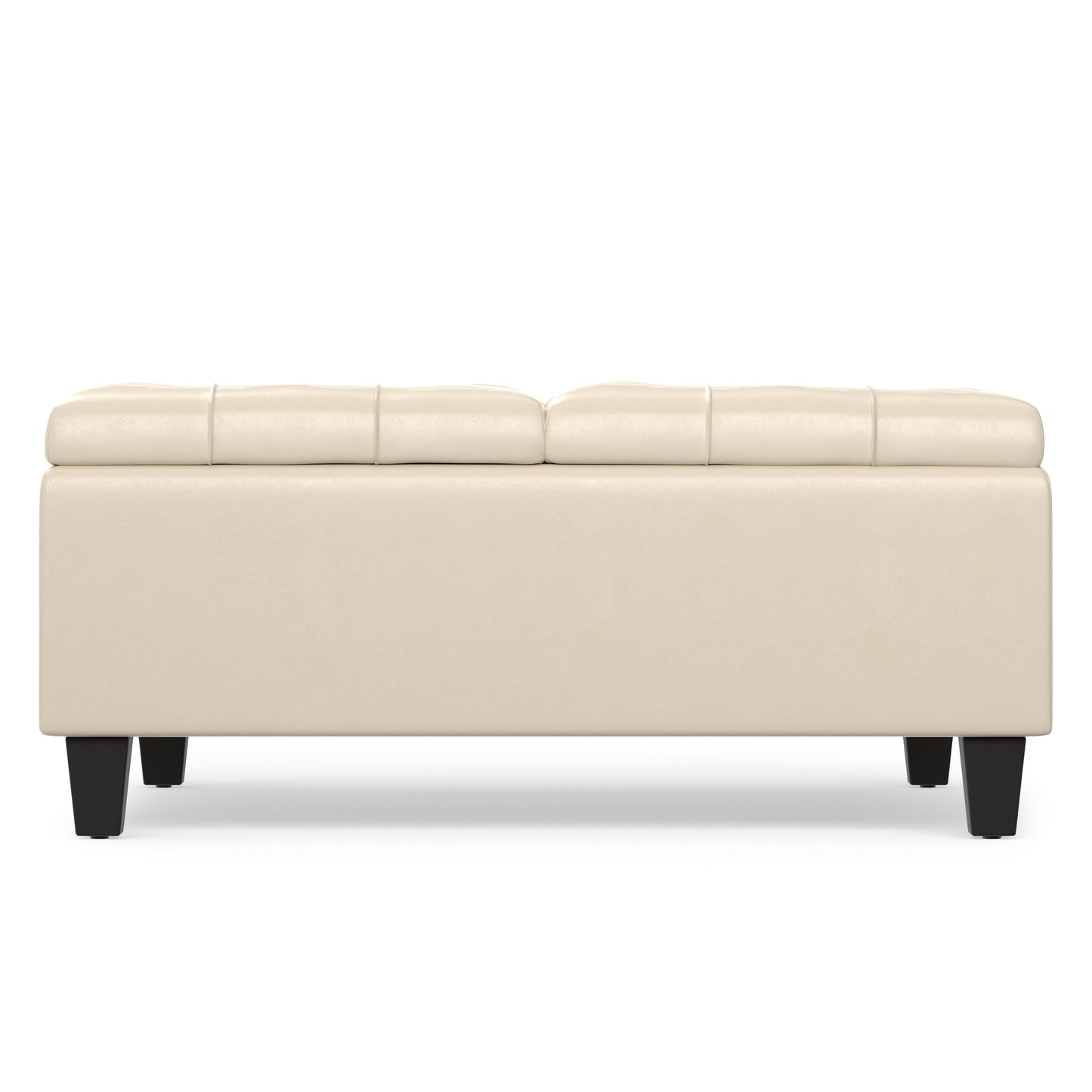 Satin Cream Vegan Leather | Harrison Coffee Table Storage Ottoman