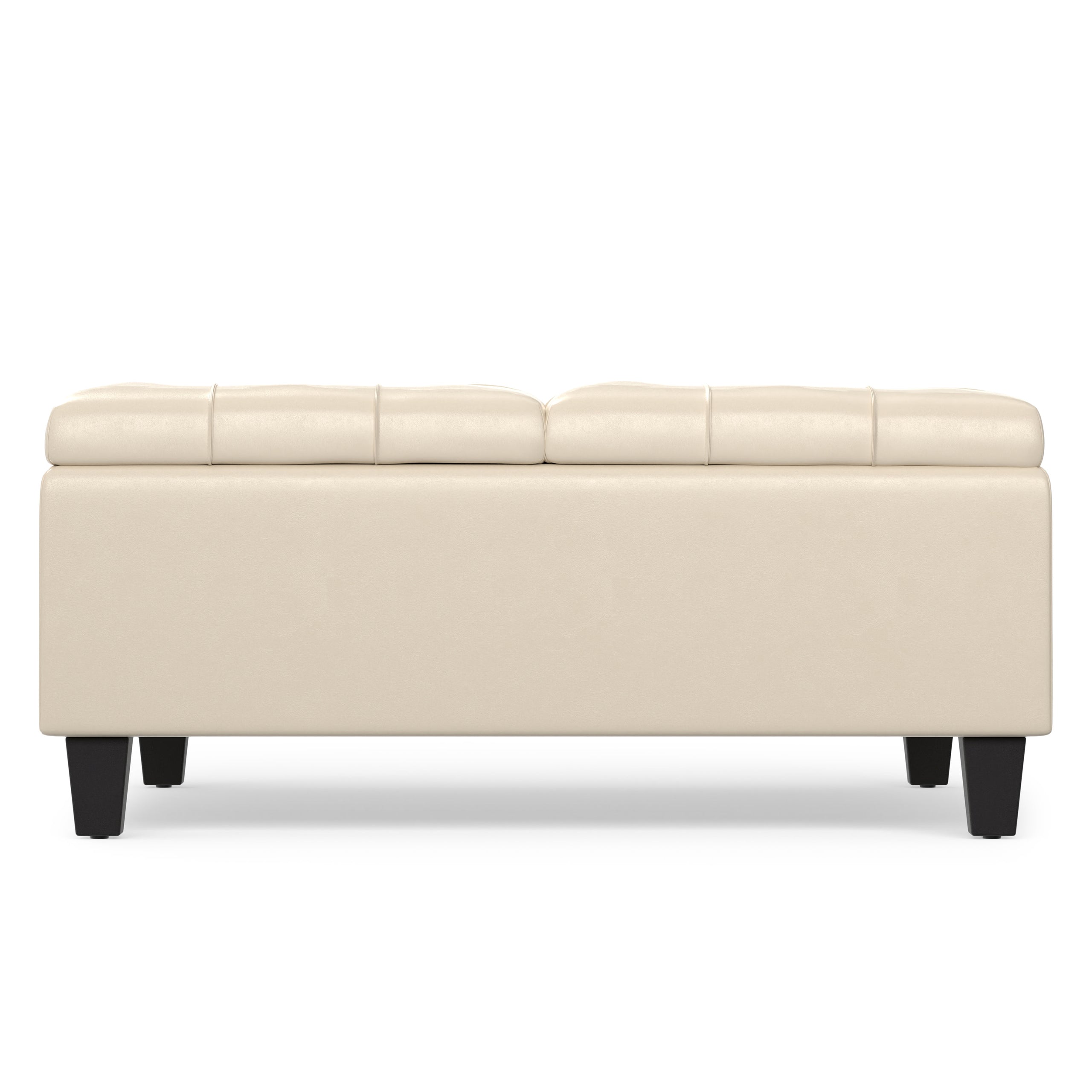Satin Cream Vegan Leather | Harrison Coffee Table Storage Ottoman