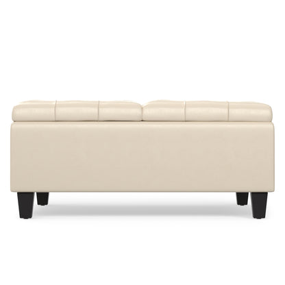 Satin Cream Vegan Leather | Harrison Coffee Table Storage Ottoman