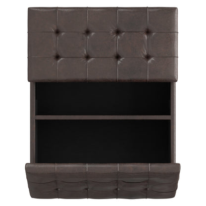 Distressed Brown Distressed Vegan Leather | Harrison Coffee Table Storage Ottoman
