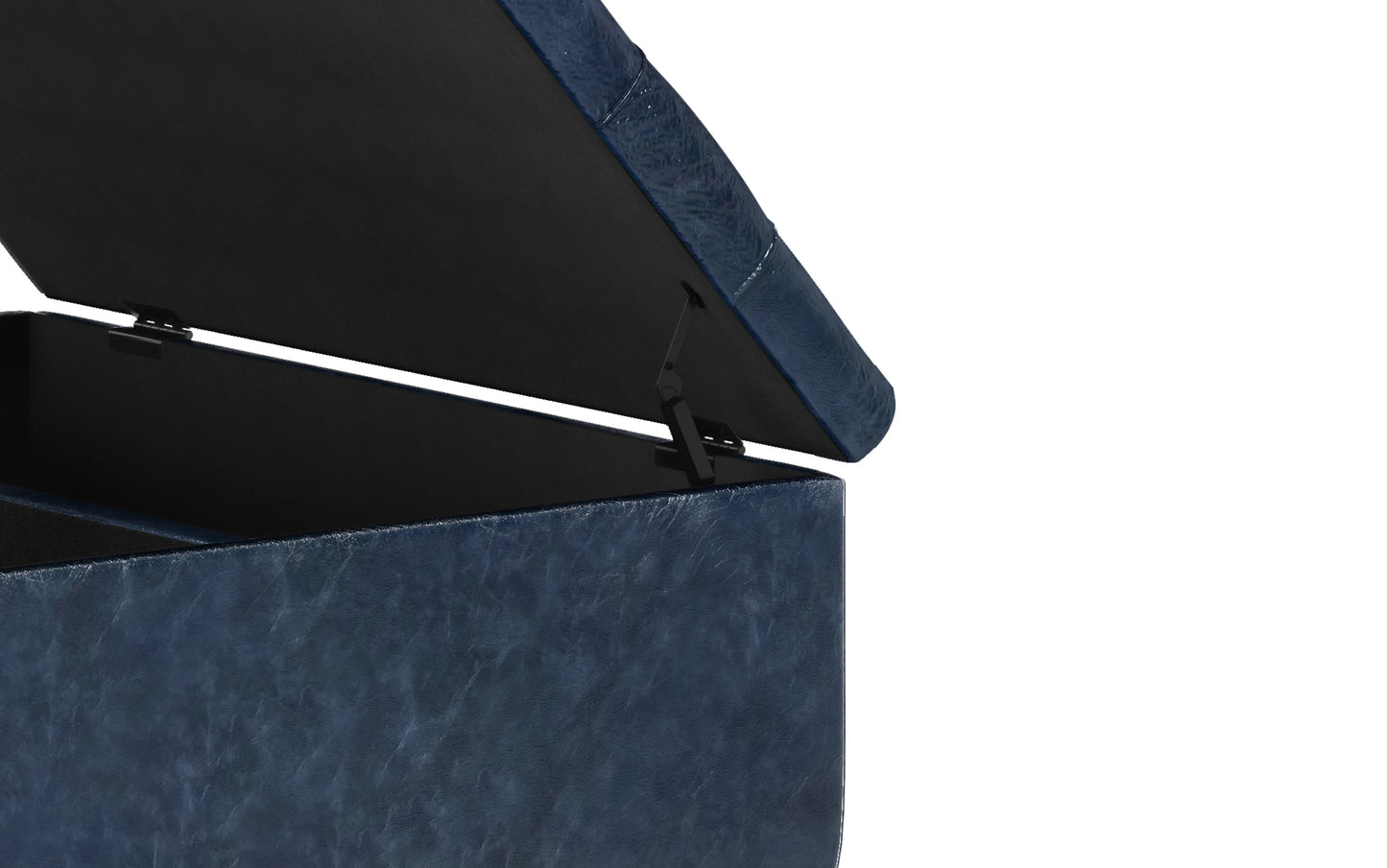Denim Blue Vegan Leather | Harrison Coffee Table Storage Ottoman