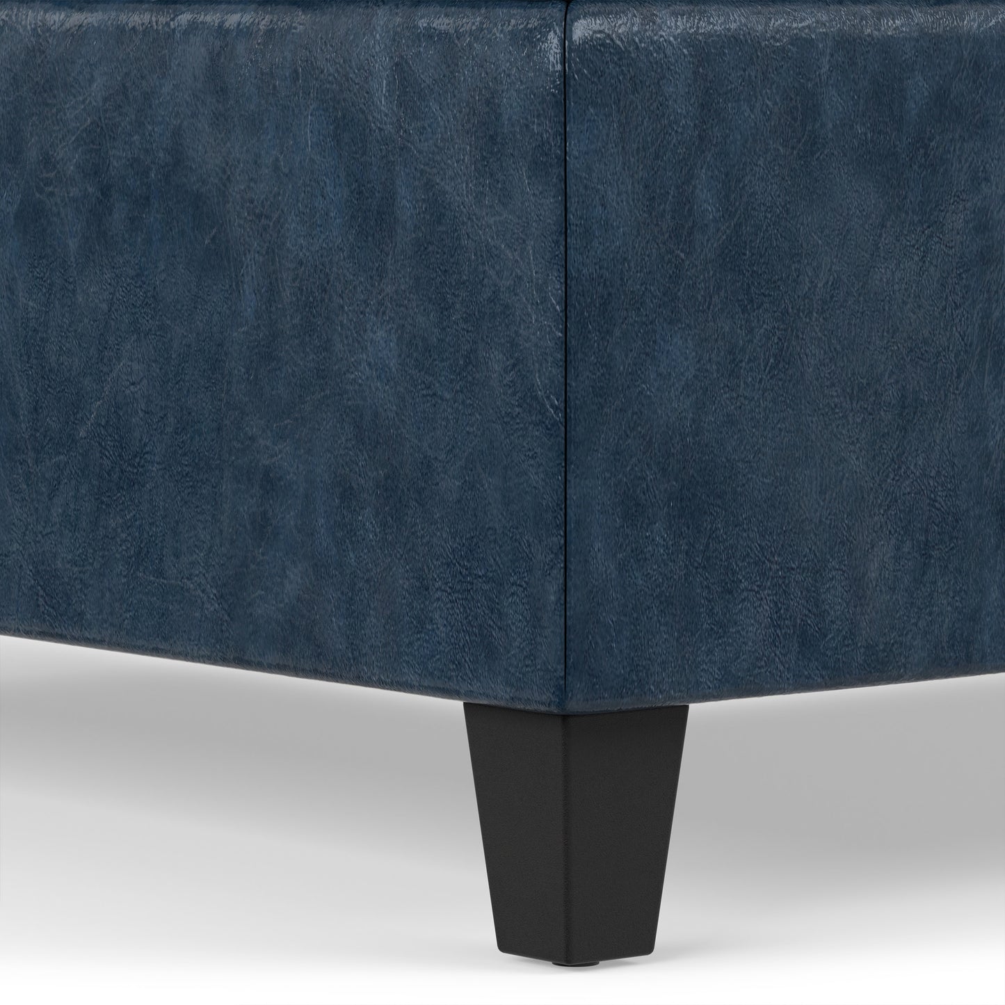 Denim Blue Vegan Leather | Harrison Coffee Table Storage Ottoman