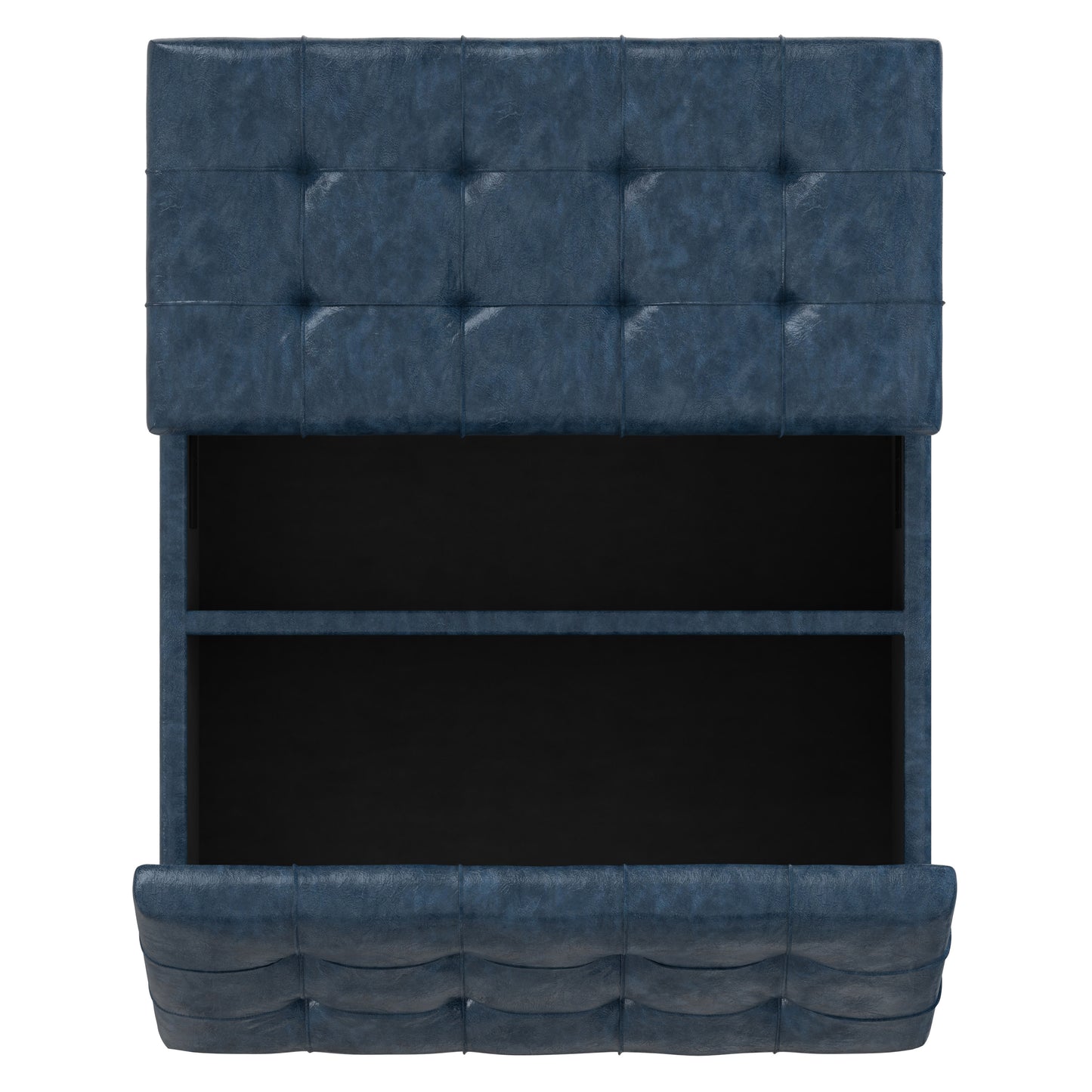 Denim Blue Vegan Leather | Harrison Coffee Table Storage Ottoman