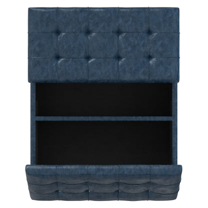 Denim Blue Vegan Leather | Harrison Coffee Table Storage Ottoman