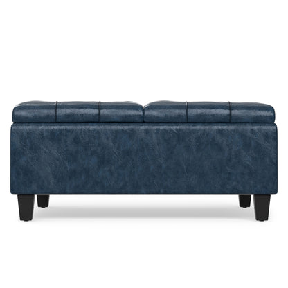 Denim Blue Vegan Leather | Harrison Coffee Table Storage Ottoman