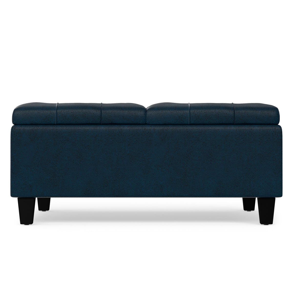 Distressed Dark Blue Distressed Vegan Leather | Harrison Coffee Table Storage Ottoman