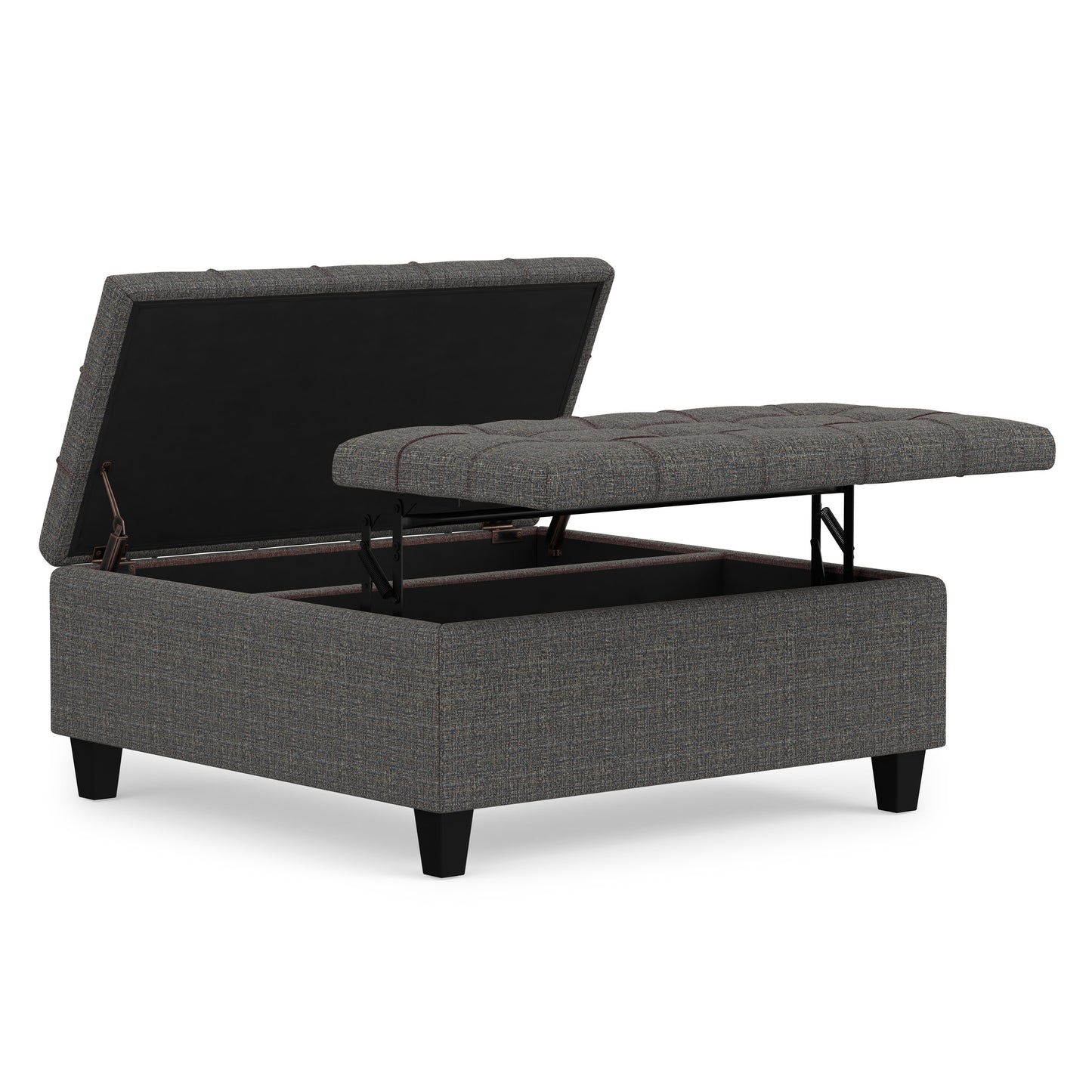 Ebony Tweed Style Fabric | Harrison Coffee Table Ottoman in Tweed