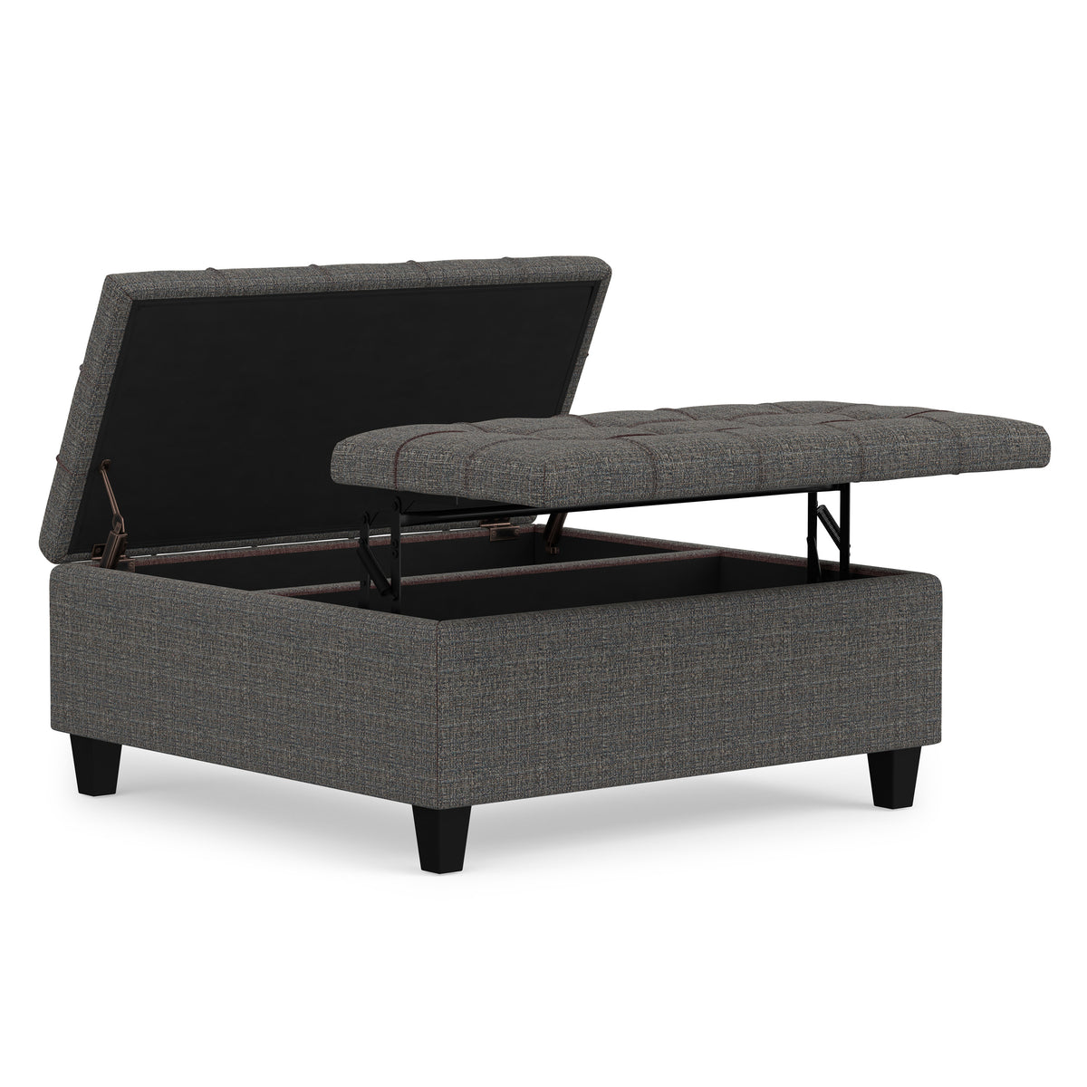 Ebony Tweed Style Fabric | Harrison Coffee Table Ottoman in Tweed