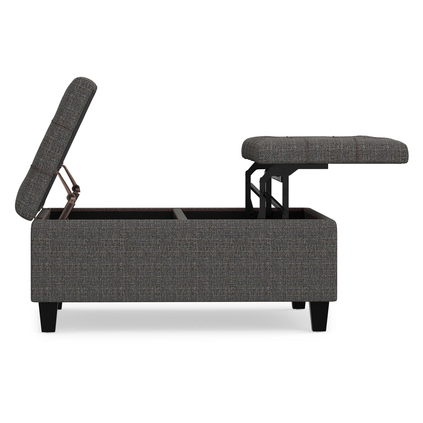 Ebony Tweed Style Fabric | Harrison Coffee Table Ottoman in Tweed