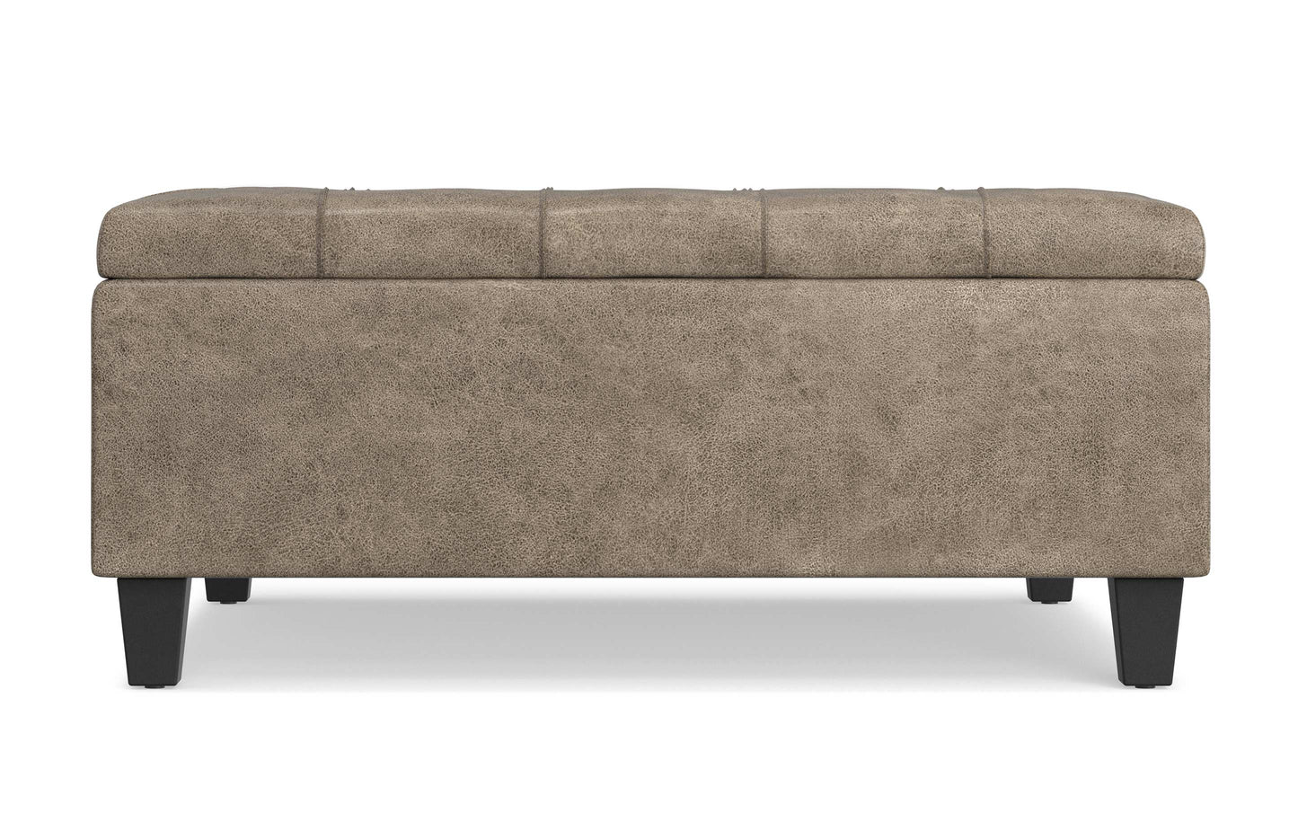 Distressed Smoky Grey Brown Distressed Vegan Leather | Harrison Coffee Table Storage Ottoman