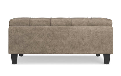 Distressed Smoky Grey Brown Distressed Vegan Leather | Harrison Coffee Table Storage Ottoman
