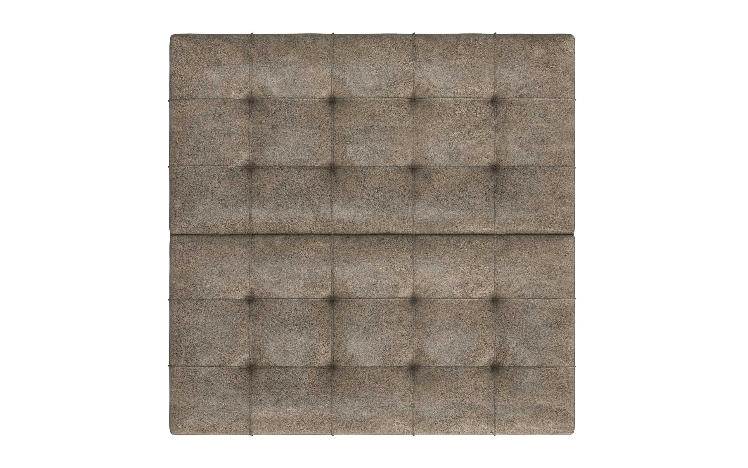 Distressed Smoky Grey Brown Distressed Vegan Leather | Harrison Coffee Table Storage Ottoman