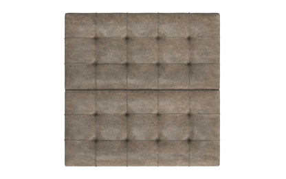Distressed Smoky Grey Brown Distressed Vegan Leather | Harrison Coffee Table Storage Ottoman