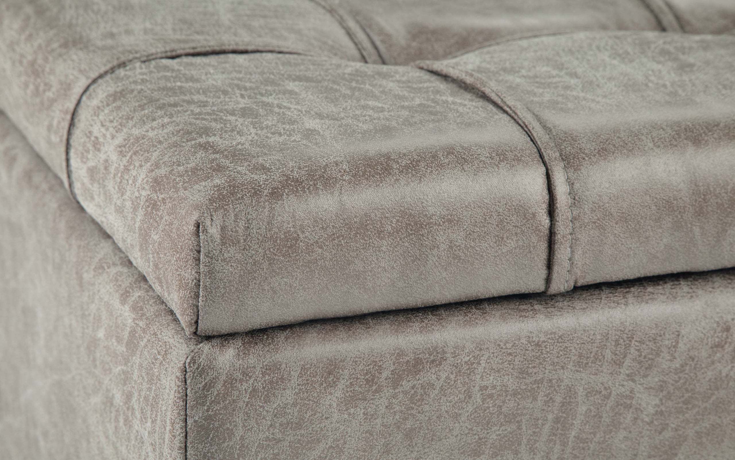 Distressed Grey Taupe Distressed Vegan Leather | Harrison Coffee Table Storage Ottoman