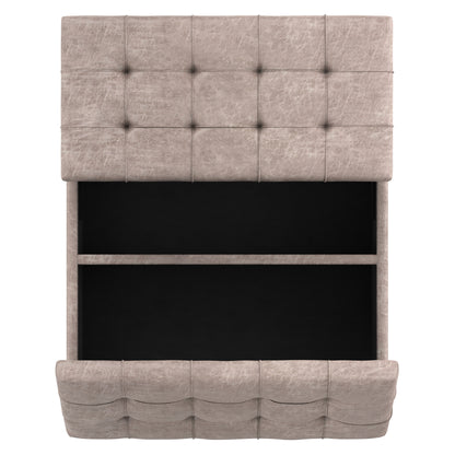 Distressed Grey Taupe Distressed Vegan Leather | Harrison Coffee Table Storage Ottoman