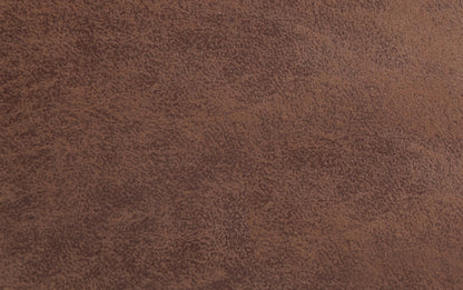 Distressed Umber Brown Distressed Vegan Leather | Harrison Coffee Table Storage Ottoman