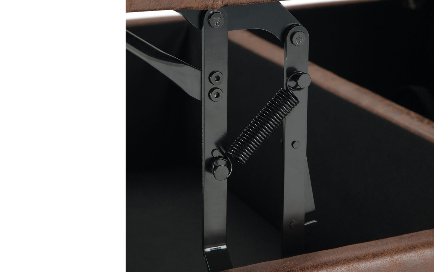 Distressed Umber Brown Distressed Vegan Leather | Harrison Coffee Table Storage Ottoman