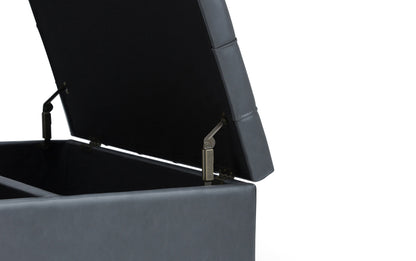 Stone Grey Vegan Leather | Harrison Coffee Table Storage Ottoman