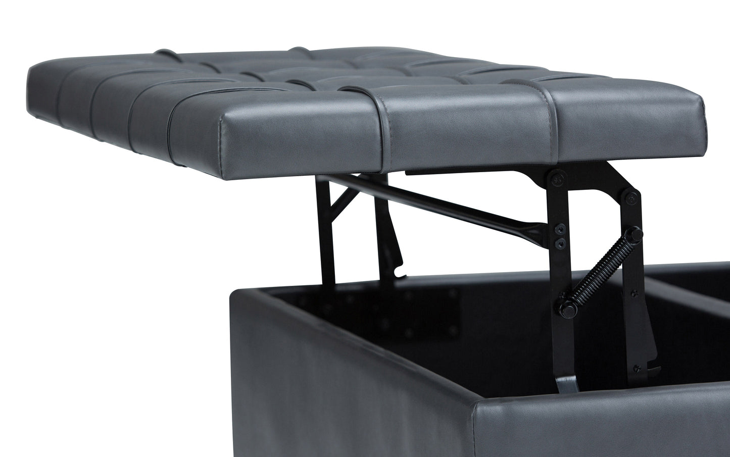 Stone Grey Vegan Leather | Harrison Coffee Table Storage Ottoman