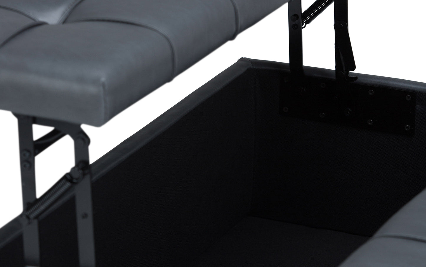 Stone Grey Vegan Leather | Harrison Coffee Table Storage Ottoman