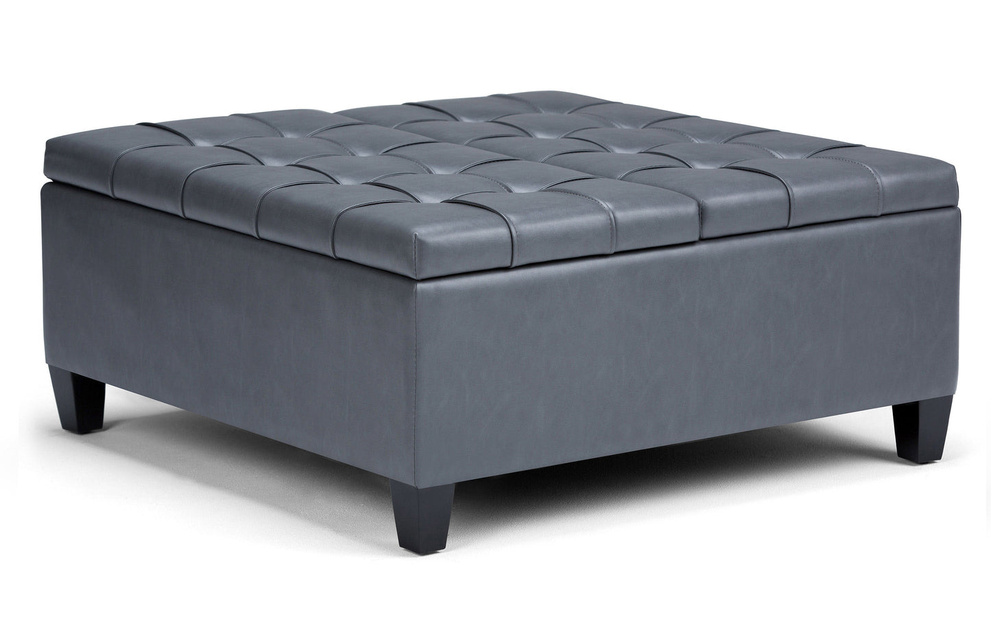 Stone Grey Vegan Leather | Harrison Coffee Table Storage Ottoman