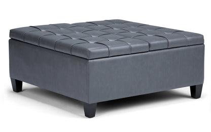 Stone Grey Vegan Leather | Harrison Coffee Table Storage Ottoman
