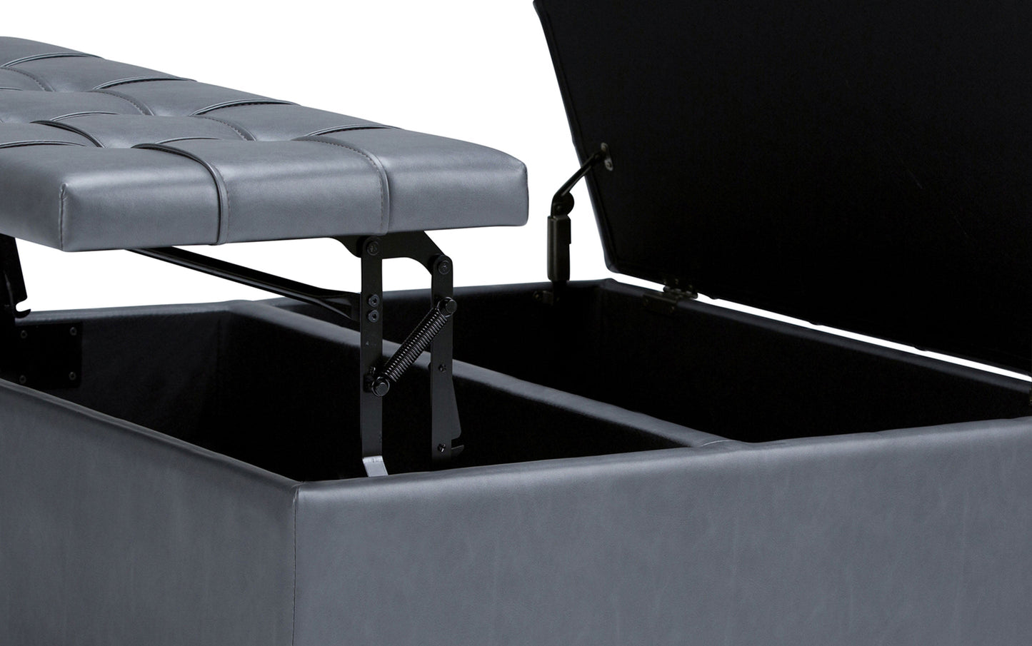 Stone Grey Vegan Leather | Harrison Coffee Table Storage Ottoman