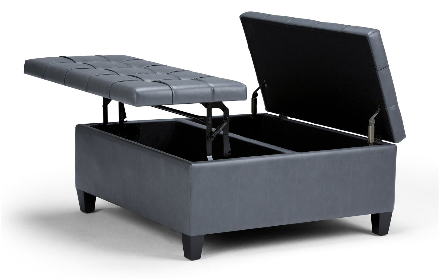 Stone Grey Vegan Leather | Harrison Coffee Table Storage Ottoman