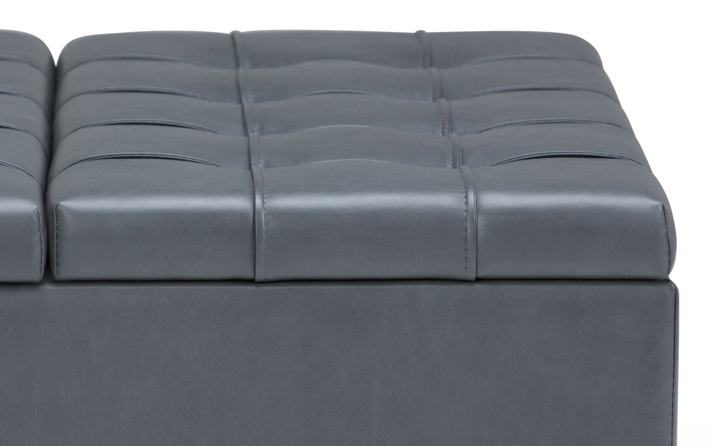 Stone Grey Vegan Leather | Harrison Coffee Table Storage Ottoman