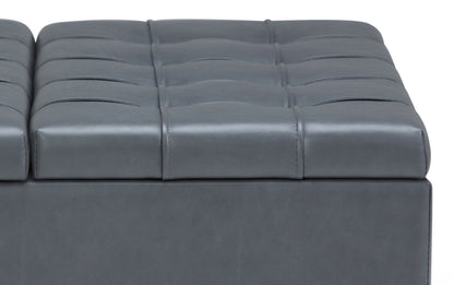 Stone Grey Vegan Leather | Harrison Coffee Table Storage Ottoman
