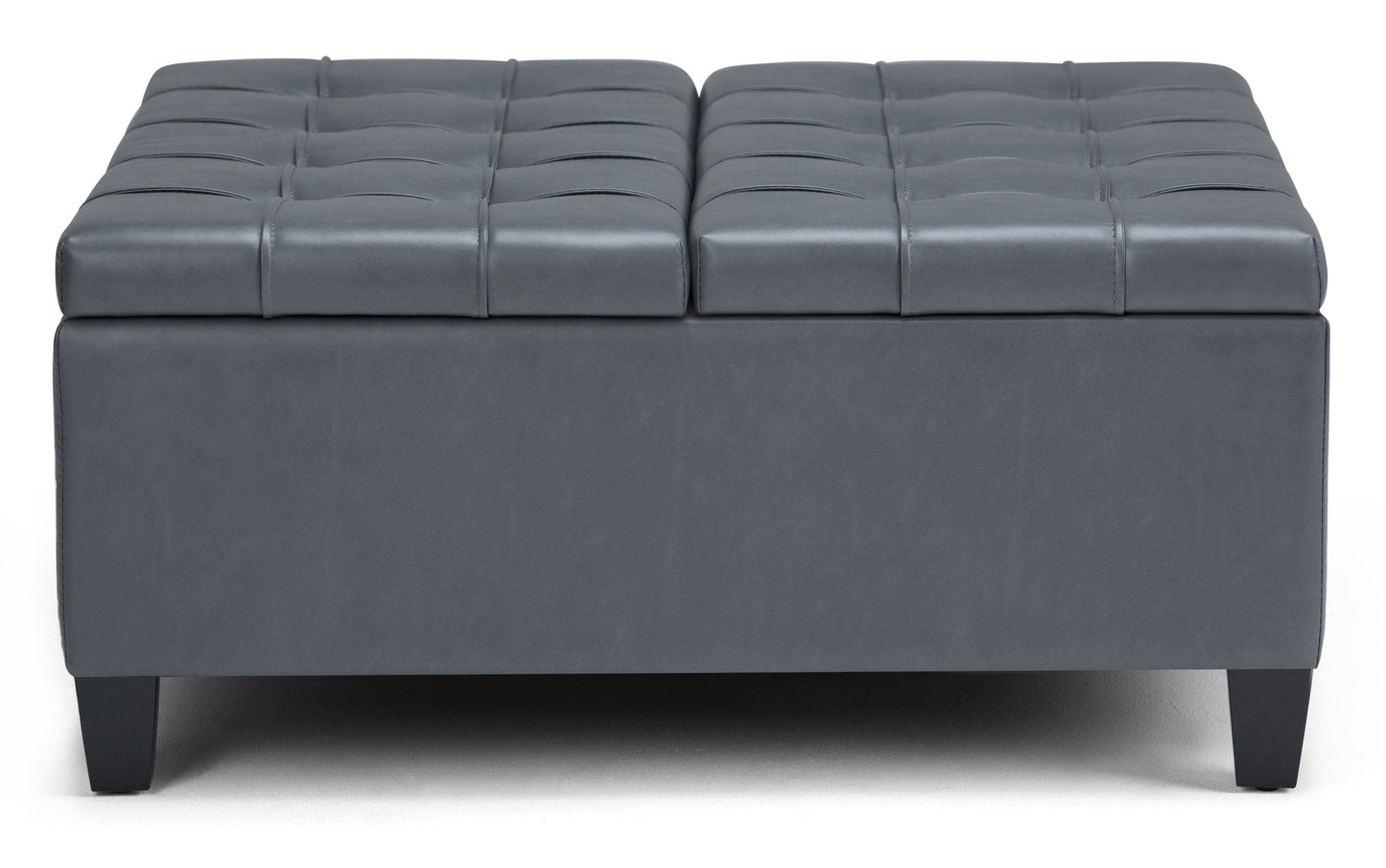 Stone Grey Vegan Leather | Harrison Coffee Table Storage Ottoman