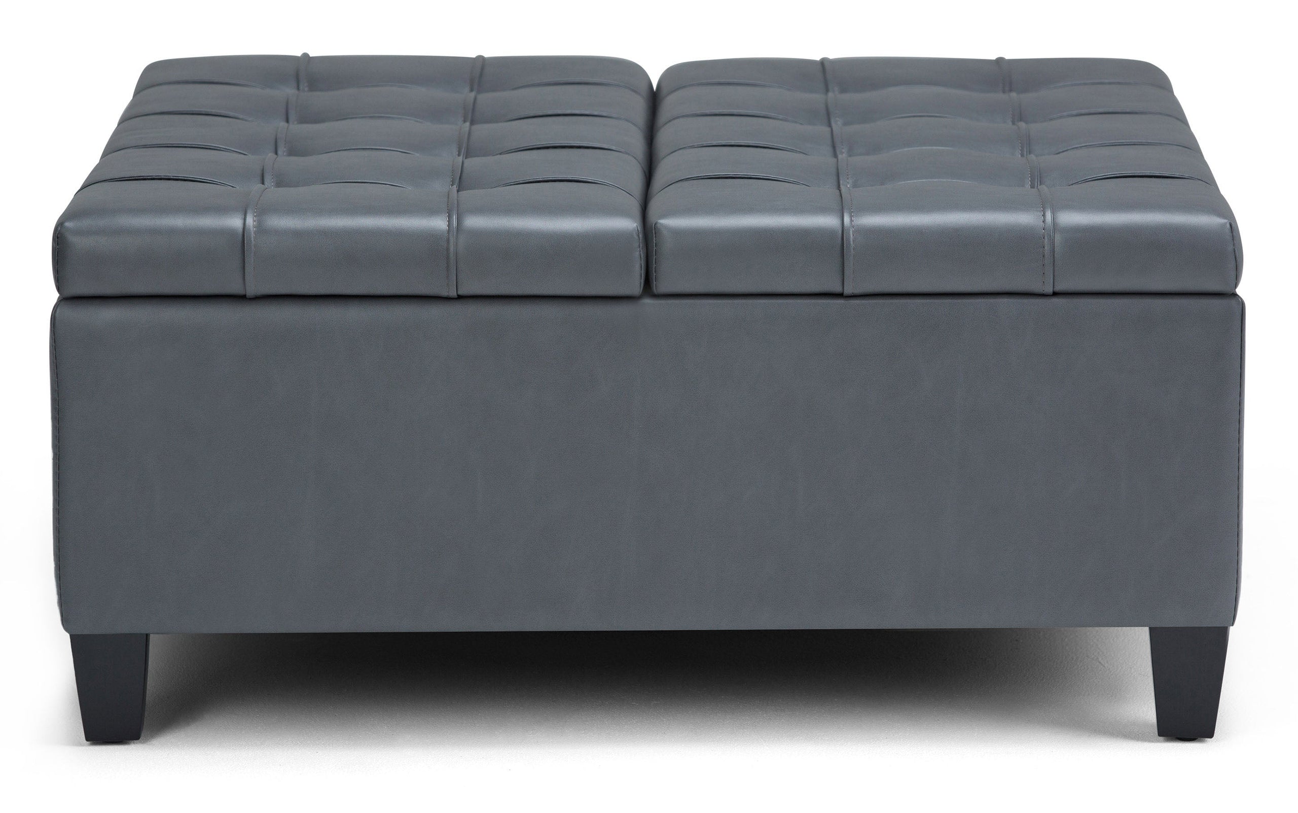 Stone Grey Vegan Leather | Harrison Coffee Table Storage Ottoman