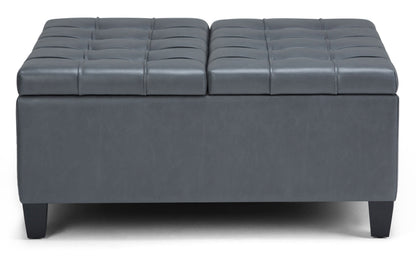 Stone Grey Vegan Leather | Harrison Coffee Table Storage Ottoman