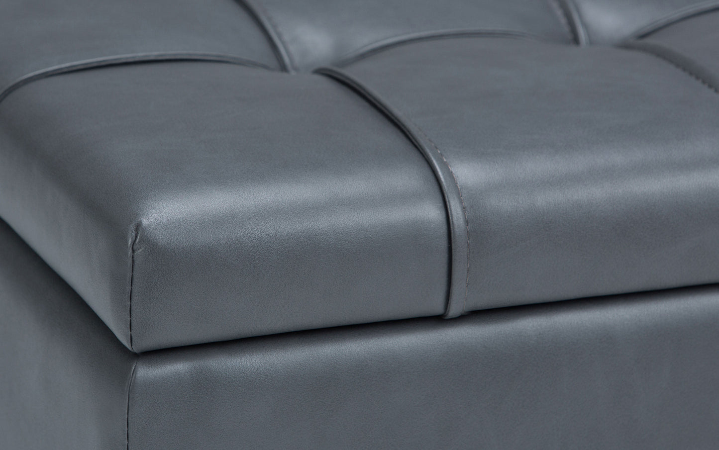 Stone Grey Vegan Leather | Harrison Coffee Table Storage Ottoman