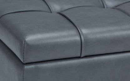 Stone Grey Vegan Leather | Harrison Coffee Table Storage Ottoman