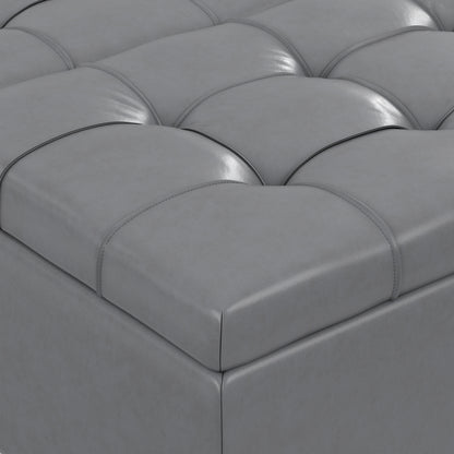 Stone Grey Vegan Leather | Harrison Coffee Table Storage Ottoman