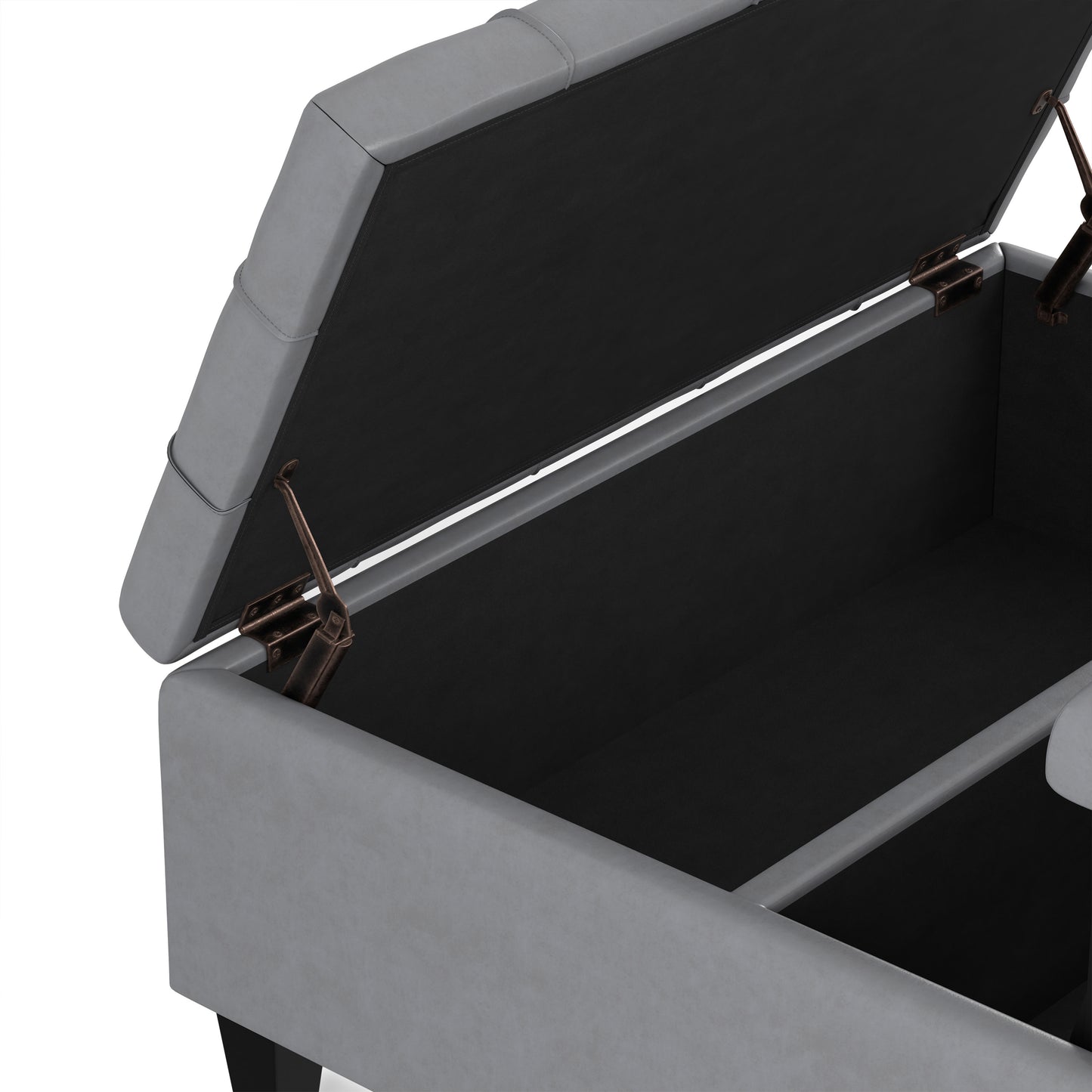 Stone Grey Vegan Leather | Harrison Coffee Table Storage Ottoman