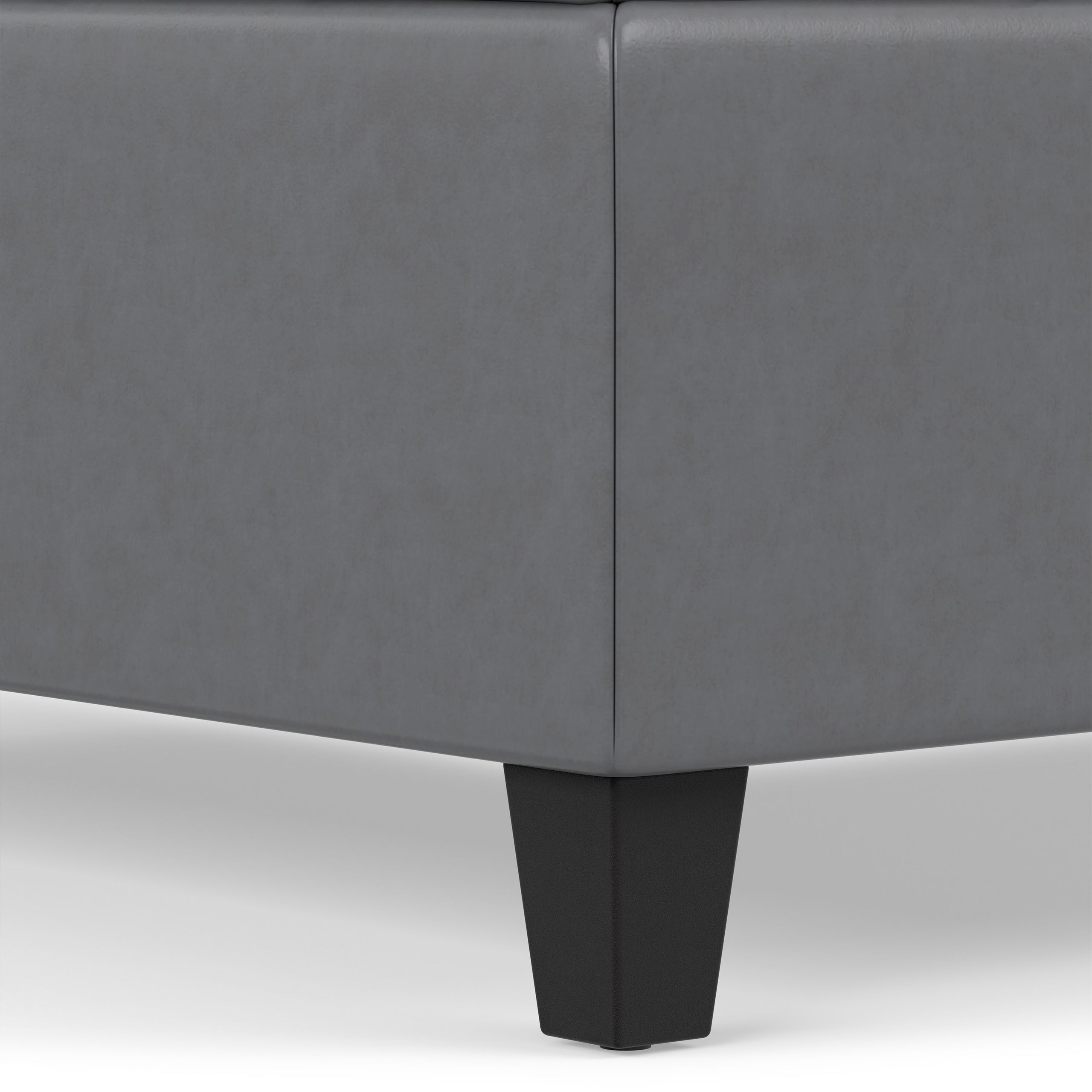 Stone Grey Vegan Leather | Harrison Coffee Table Storage Ottoman