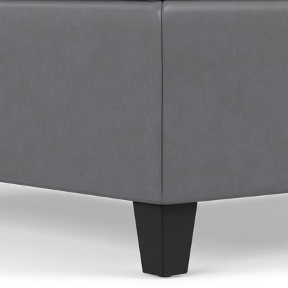 Stone Grey Vegan Leather | Harrison Coffee Table Storage Ottoman