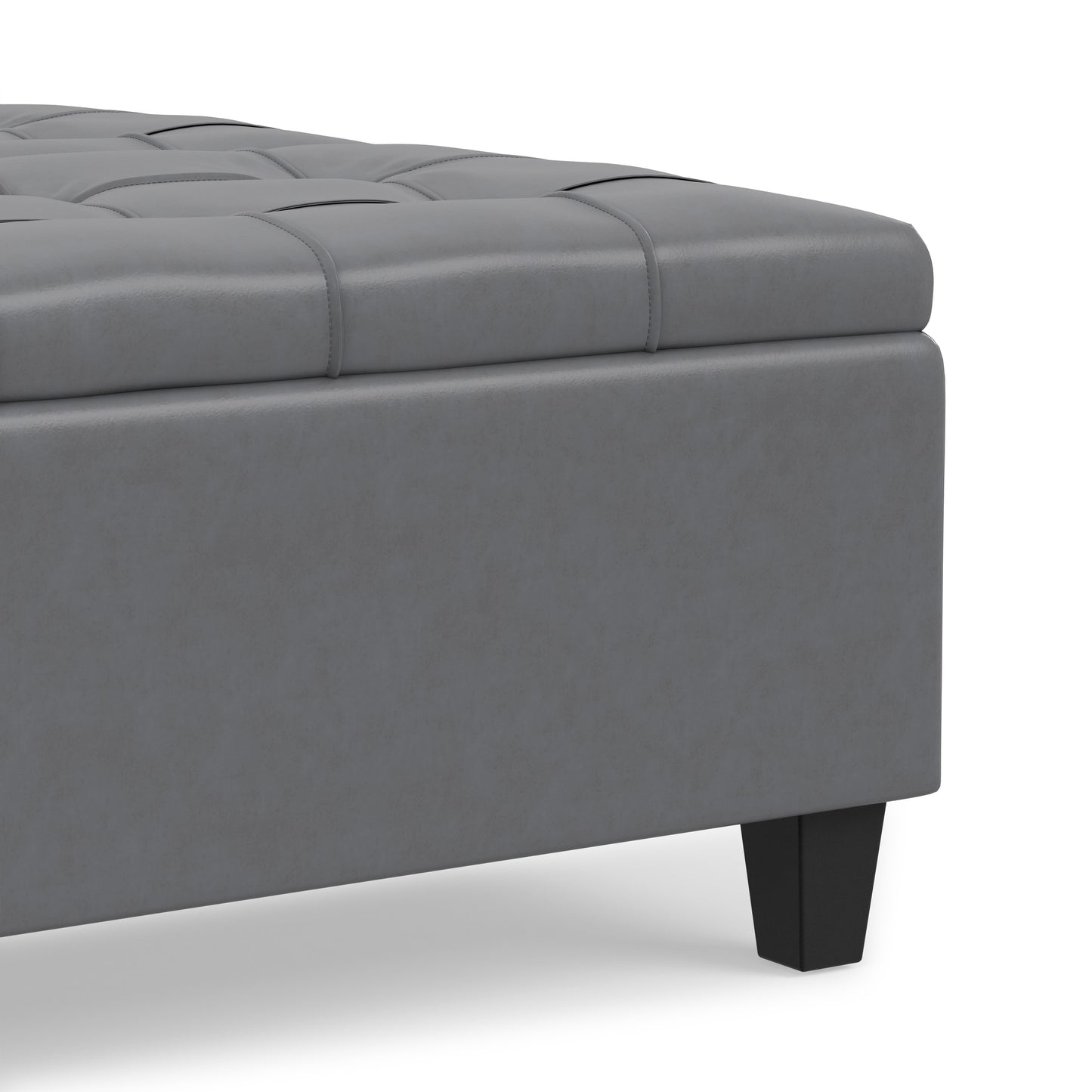 Stone Grey Vegan Leather | Harrison Coffee Table Storage Ottoman